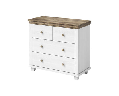 Evora S - Dresser with 4 drawers / Oak "Lefkas dark" / Abisko gray pine 