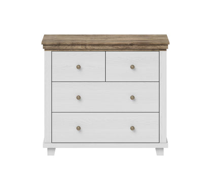 Evora S - Dresser with 4 drawers / Oak "Lefkas dark" / Abisko gray pine 