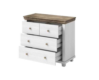 Evora S - Dresser with 4 drawers / Oak "Lefkas dark" / Abisko gray pine 