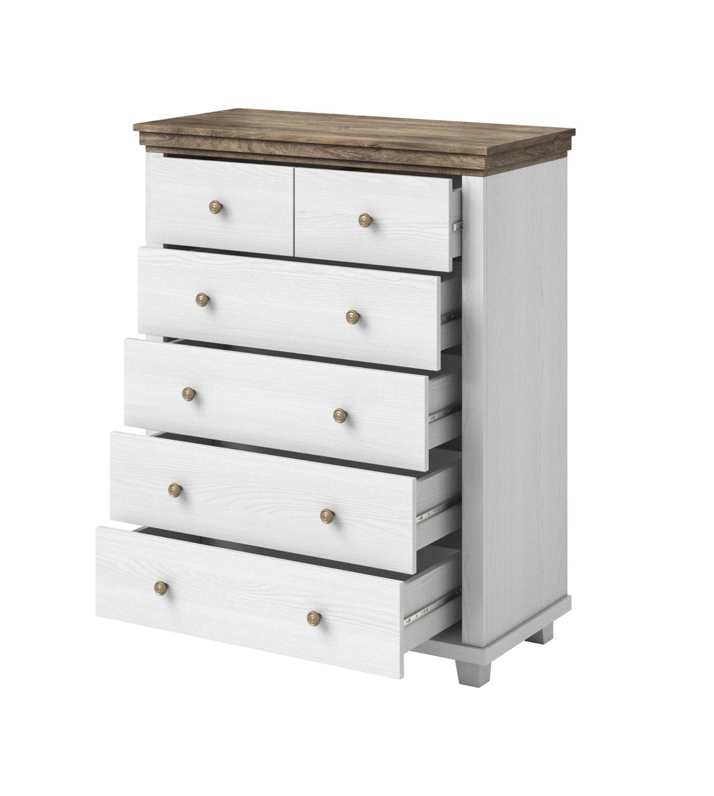 Evora S - Chest of 6 drawers / Oak "Lefkas dark" / Abisko gray pine 