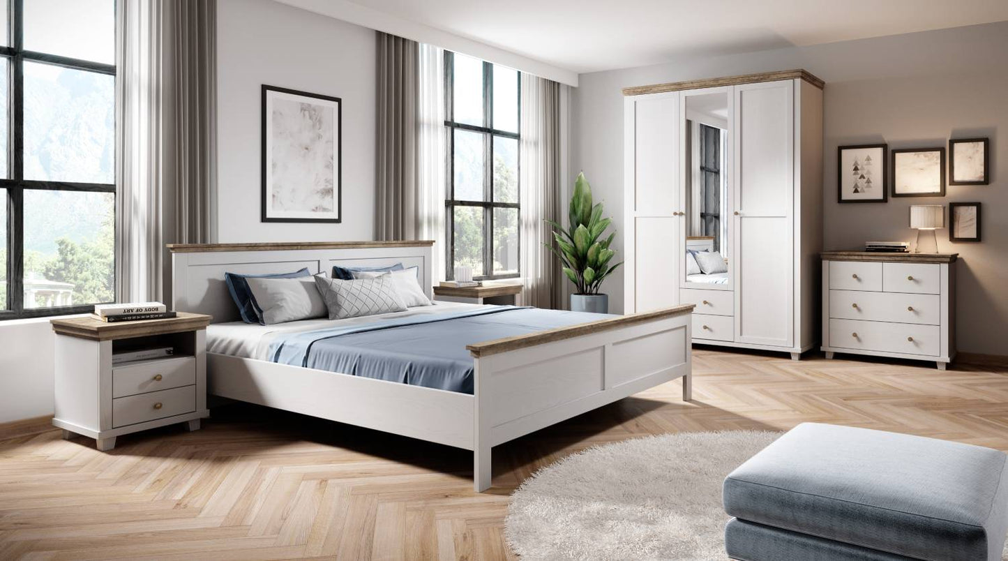 Evora S - Bed (160cm width, frame separately) / Oak "Lefkas dark" / Abisko gray pine 