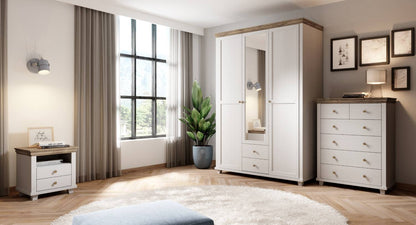 Evora S - Cabinet with 5 doors (3 with mirror) / Oak "Lefkas dark" / Abisko gray pine 