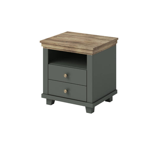 Evora S - Nightstand / Oak "Lefkas Dark/Green" 