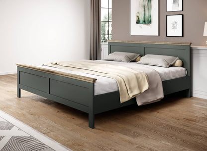 Evora S - Bed 140 cm (frame not included) / Oak "Lefkas Dark/Green" 