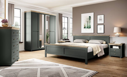 Evora S - Bed 180 cm (frame not included) / Oak "Lefkas Dark/Green" 