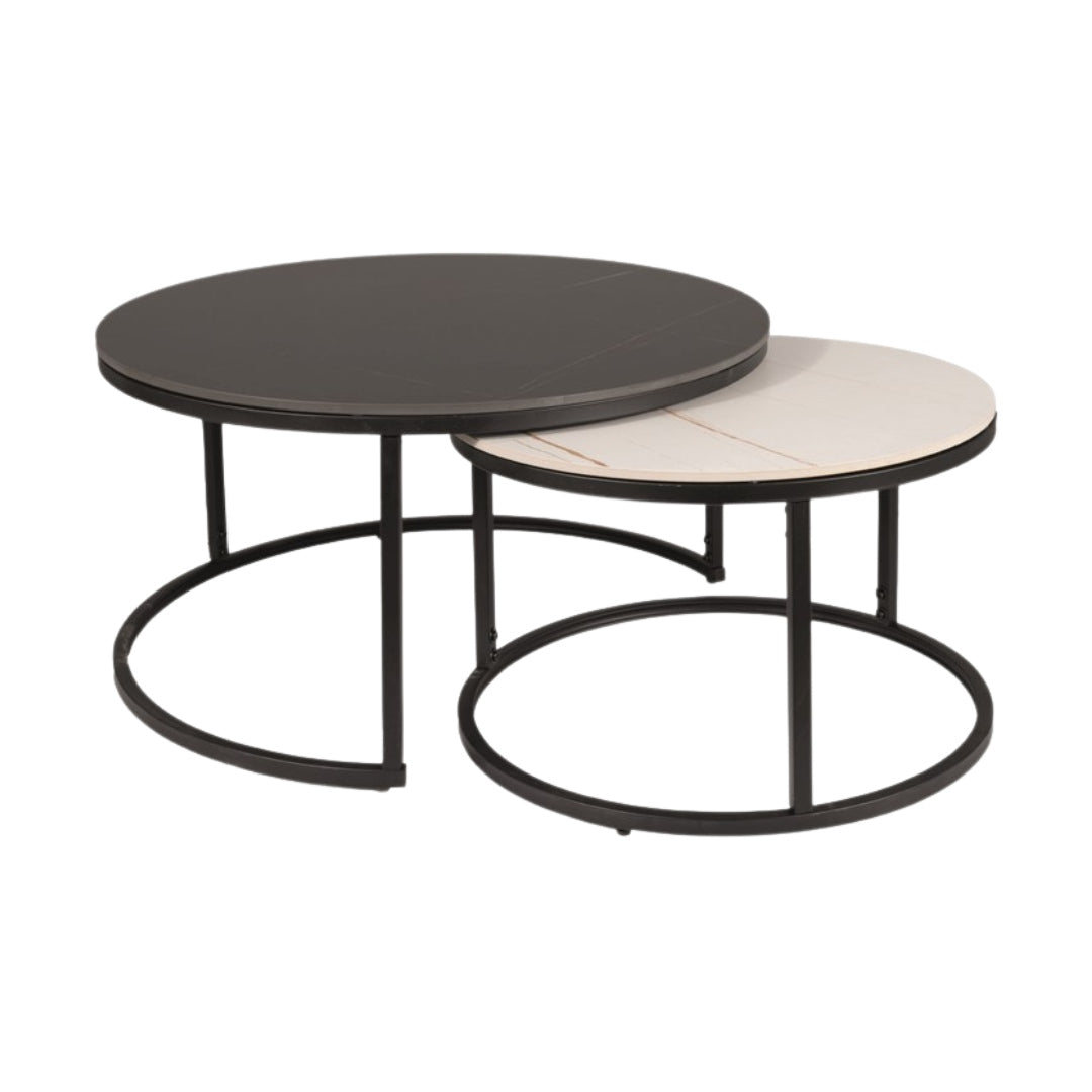 Coffee table FERRANTE BLACK MATTE FI80 / WHITE MATTE FI60/ BLACK MATTE (SET)