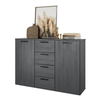 GALAXY - Chest of drawers with 3 doors and 2 drawers / "Carbon oak" Gray 