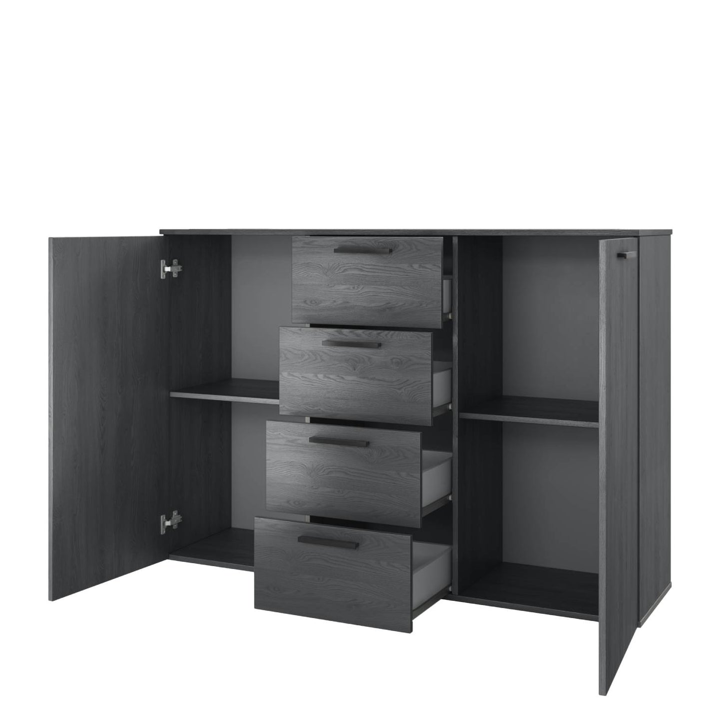 GALAXY - Chest of drawers with 3 doors and 2 drawers / "Carbon oak" Gray 