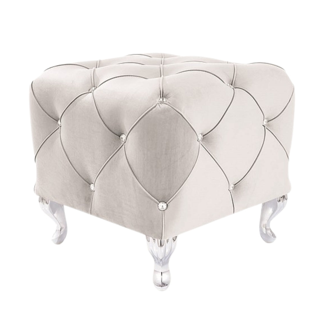 Pouffe HESTIA K VELVET J. GRAY BLUVEL 03 / SILVER COLOR