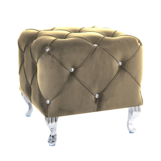 Pouffe HESTIA K VELVET BEIGE BLUVEL 28/ SILVER COLOR