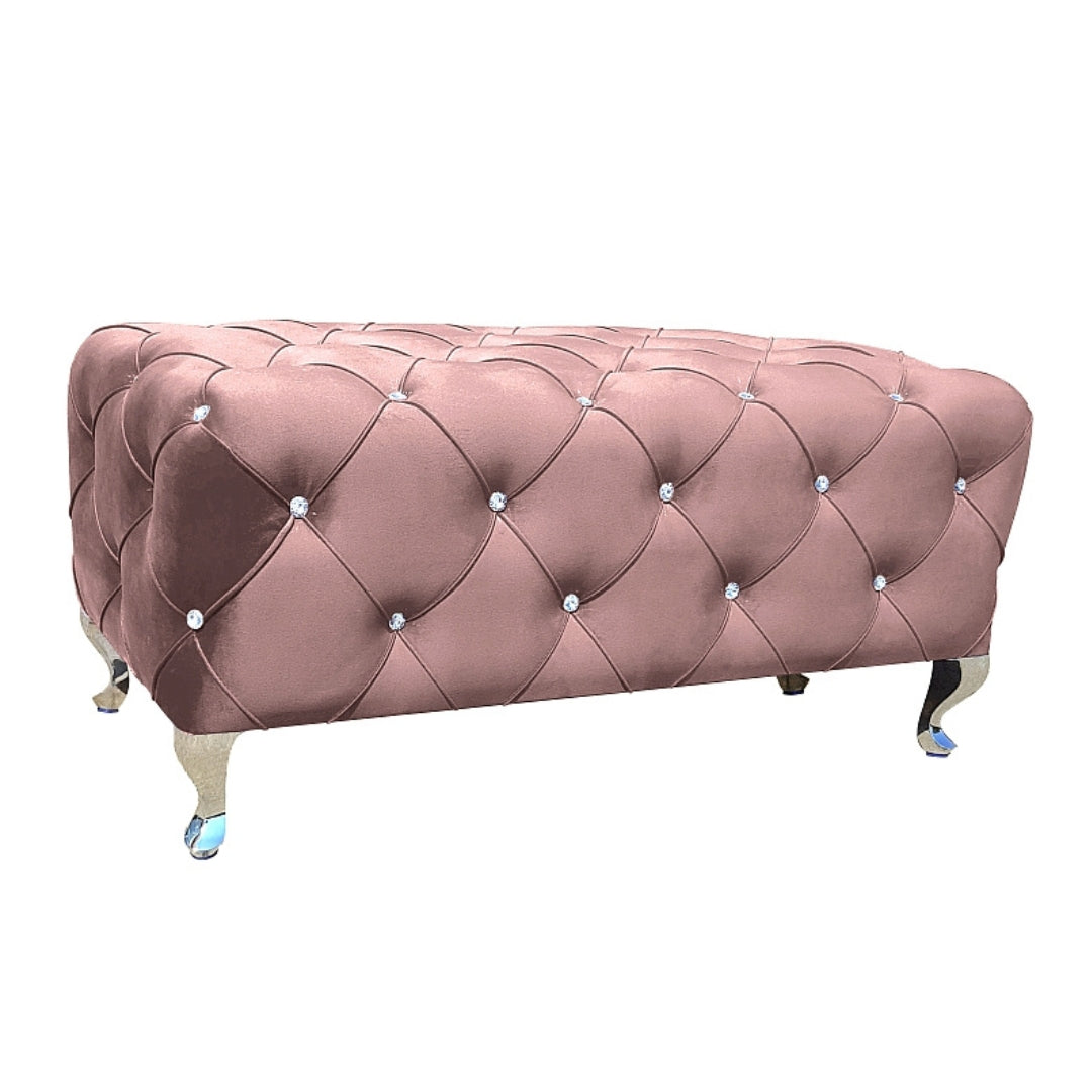 Пуф HESTIA VELVET ANTIQUE PINK BLUVEL 52/ SILVER COLOR