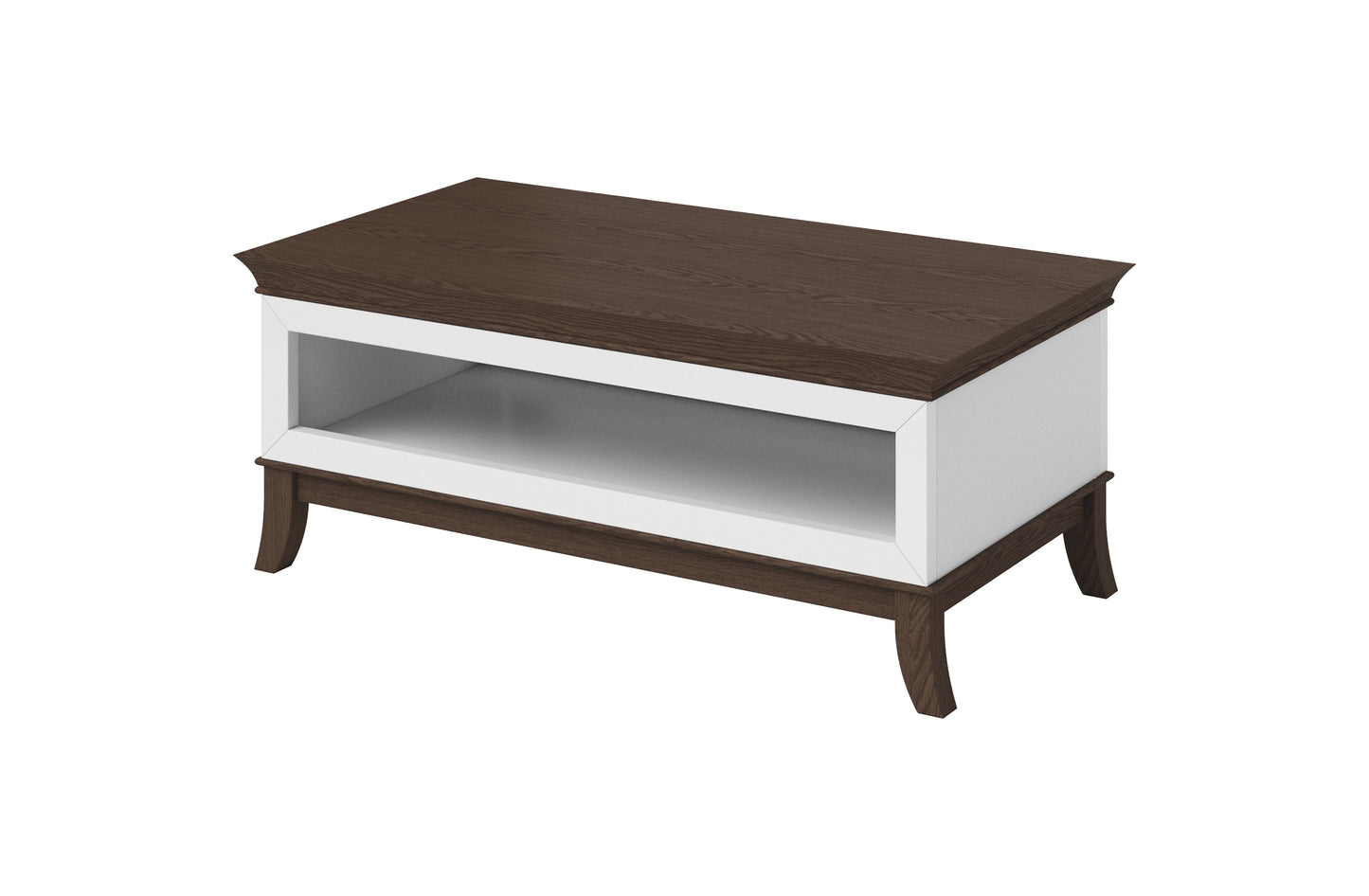 TISARO - Coffee table / Chocolate oak / white-white gloss coating