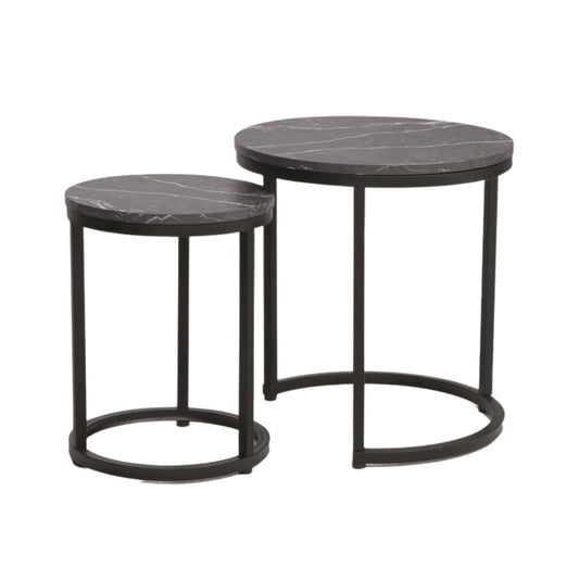 Coffee table HOLA BLACK MARBLE EFFECT/BLACK (SET)