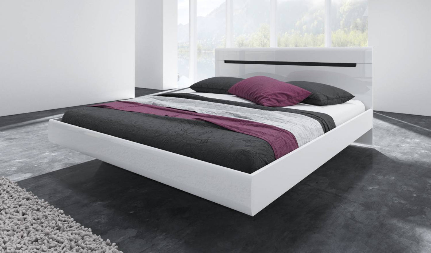 HEKTOR - Bed 160/200 (without frame) / white matte and white glossy 