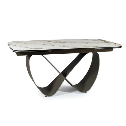 Table INFINITY BIANCO CERAMIC WHITE AMBER/BROWN 160(240)X95