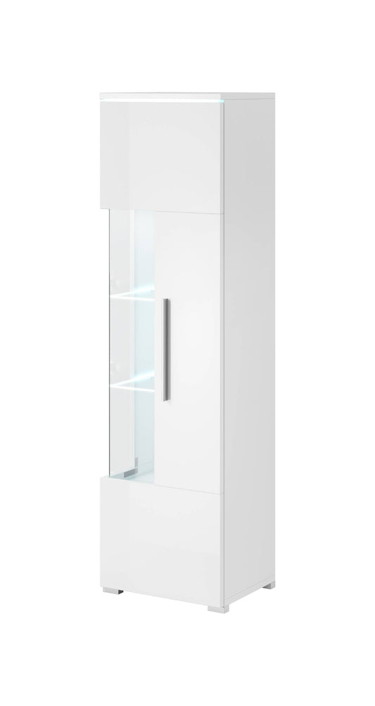 INDIA - Cabinet with one door on the right, 160 cm / white/white gloss 