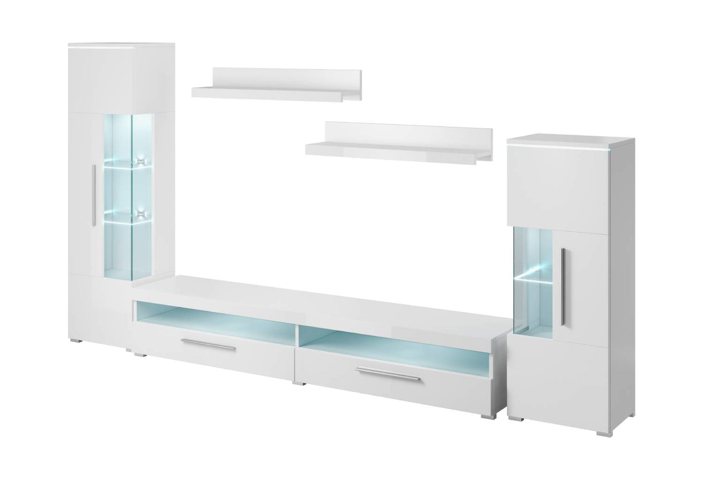 INDIA - Living room set / white/white gloss 