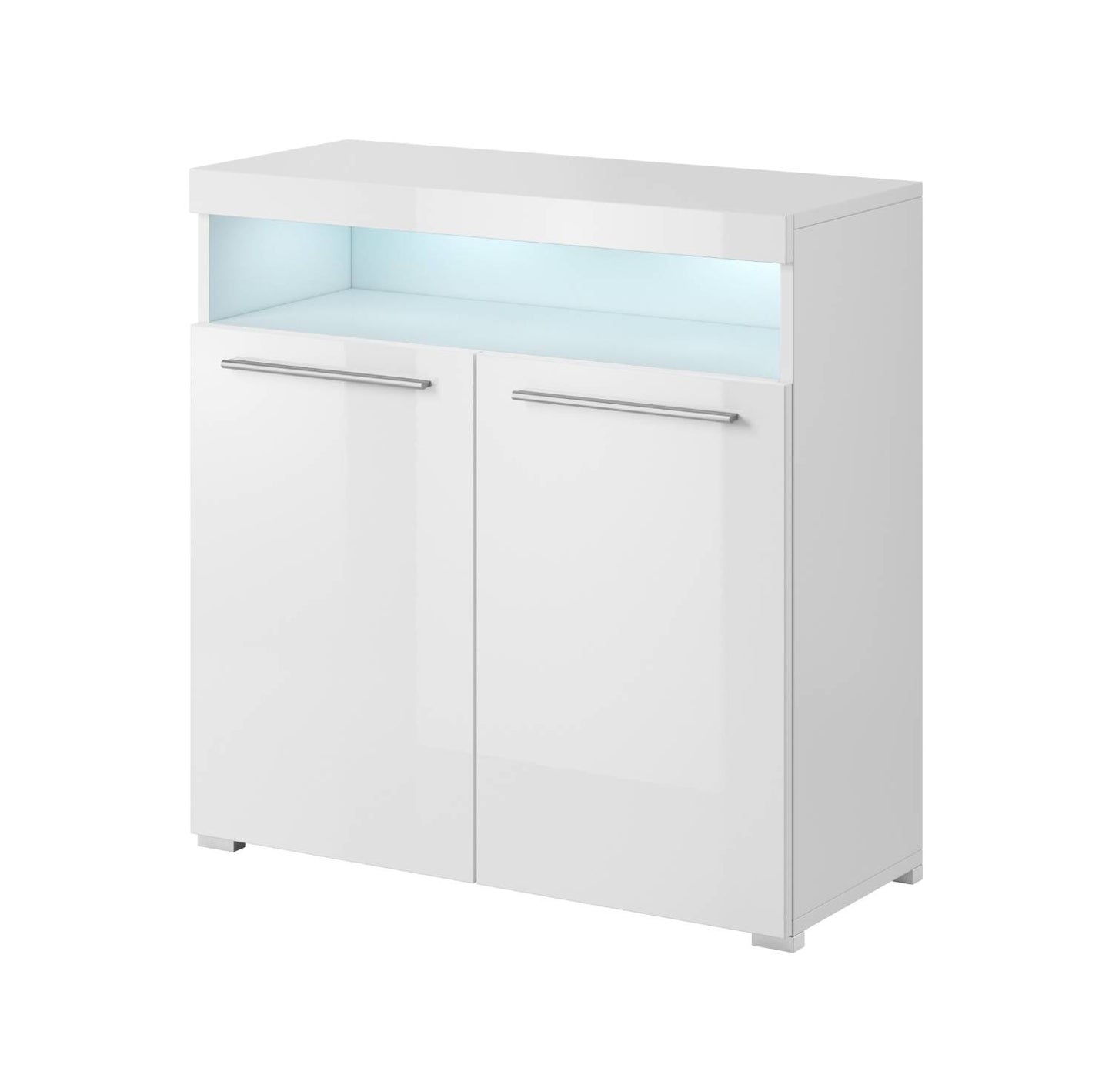 INDIA - Dresser with 2 doors / white/white gloss 