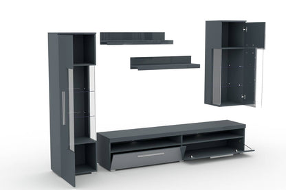 INDIA - Wall unit (II) / grey/gray gloss 