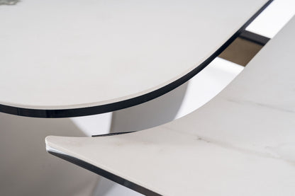 Table INFINITY BIANCO CERAMIC WHITE AMBER/BROWN 160(240)X95