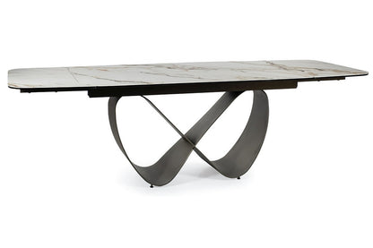 Table INFINITY BIANCO CERAMIC WHITE AMBER/BROWN 160(240)X95