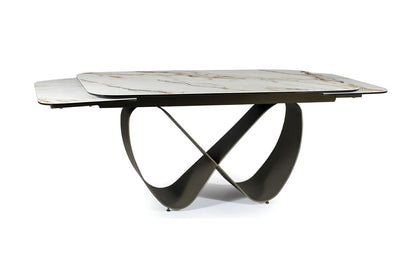 Table INFINITY BIANCO CERAMIC WHITE AMBER/BROWN 160(240)X95