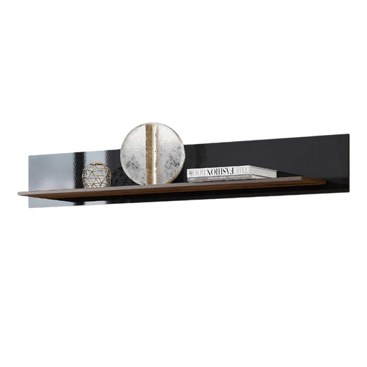 KASAI - Shelf - Walnut Columbia / Black Gloss 