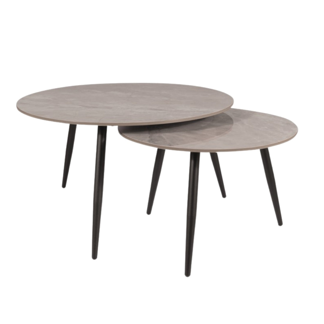 Coffee table KORA C GRAY FI80 FI60/ BLACK MATTE (SET)