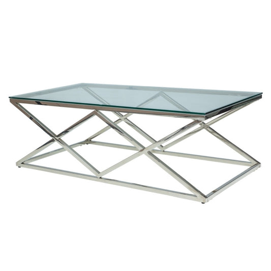 Coffee table ZEGNA TRANSPARENT/SILVER 120X60