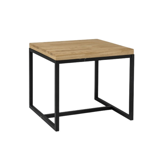 Coffee table LORAS C NATURAL OAK TONE/BLACK VENEER 60X60