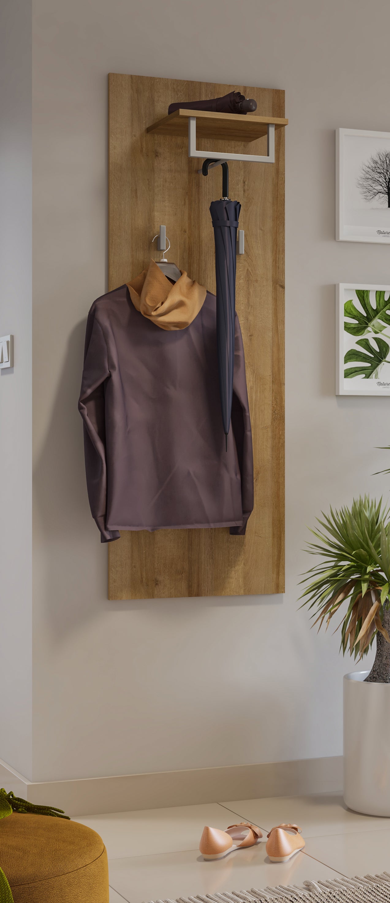 Larona - Clothes hanger / Light riviera oak 