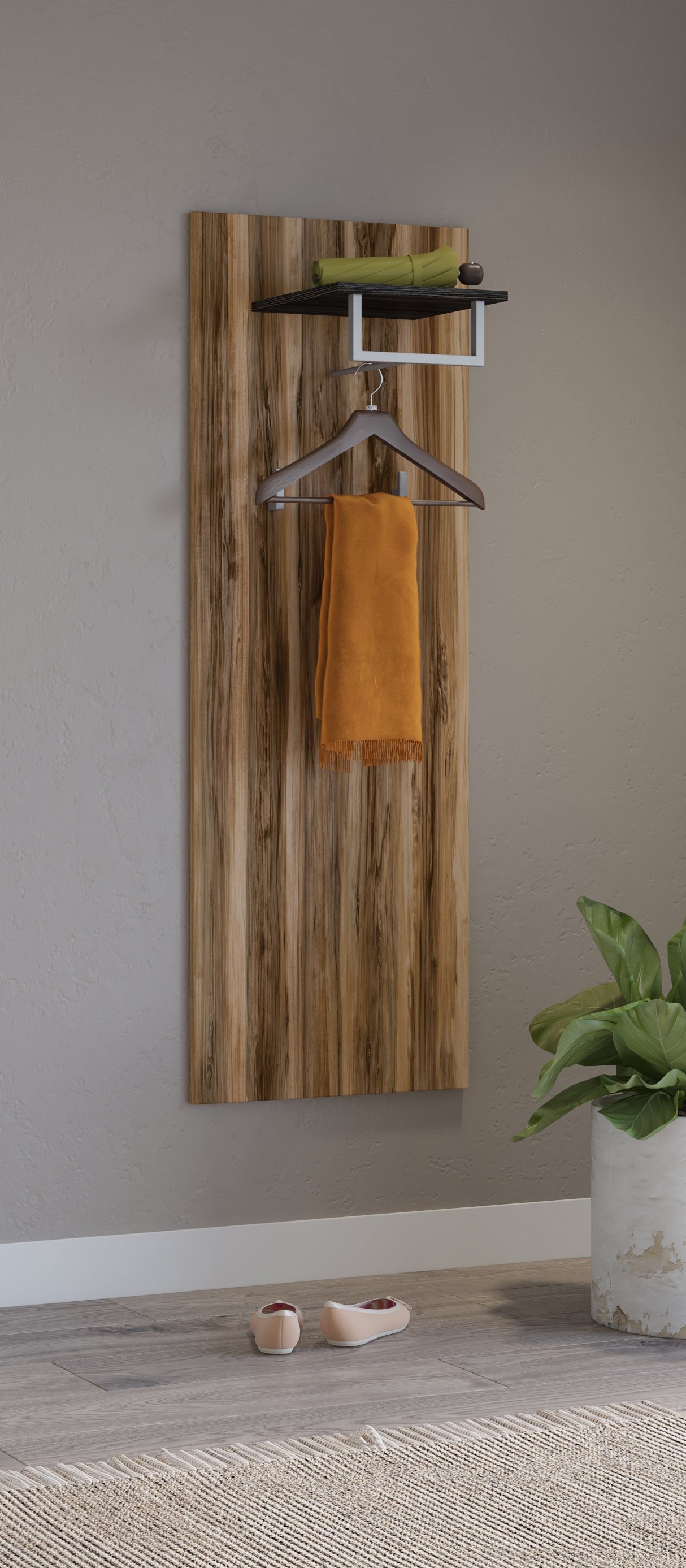 Larona - Hallway hanger / Satin nussbaum/ touchwood Light 