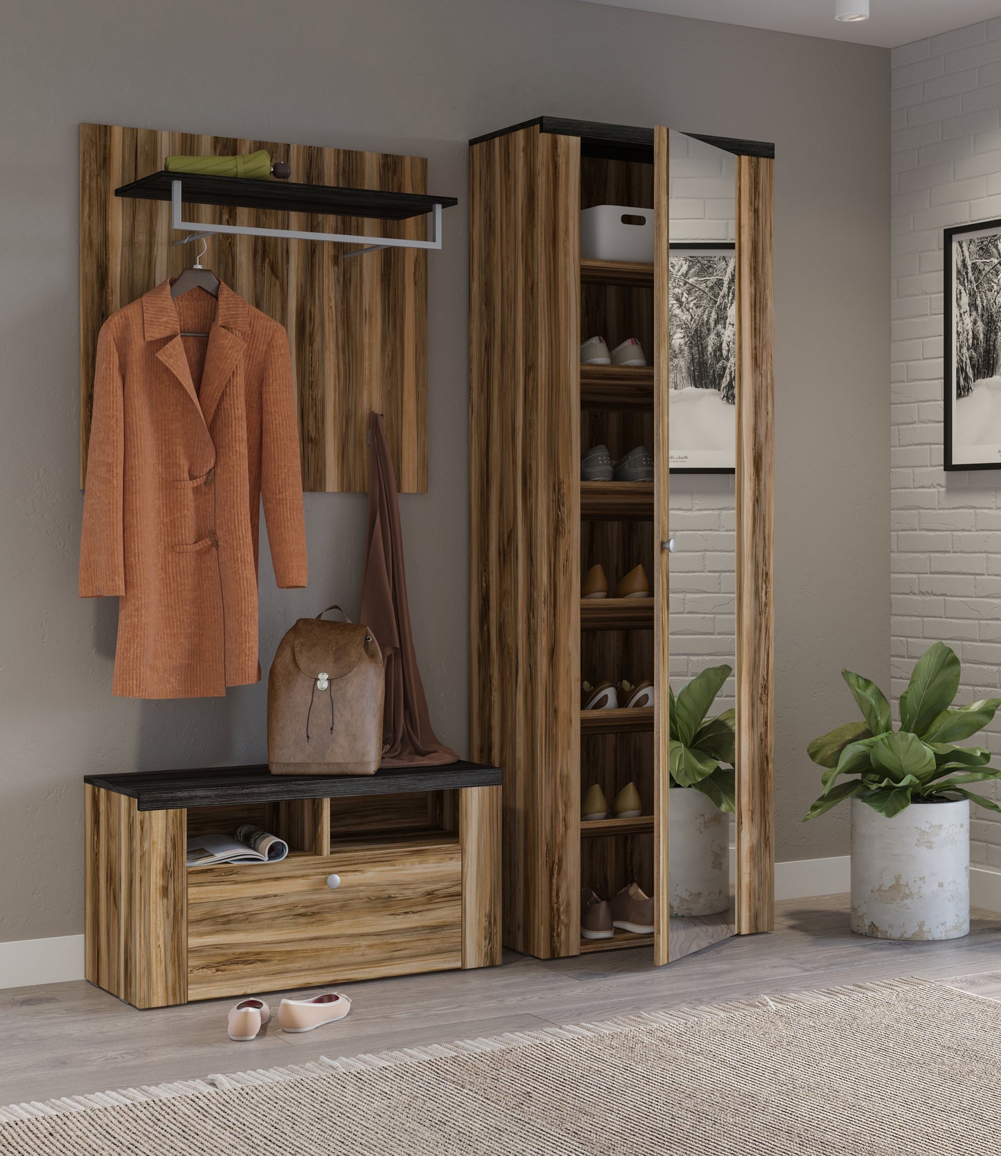 Larona - Wardrobe set I / Nussbaum/ touchwood 