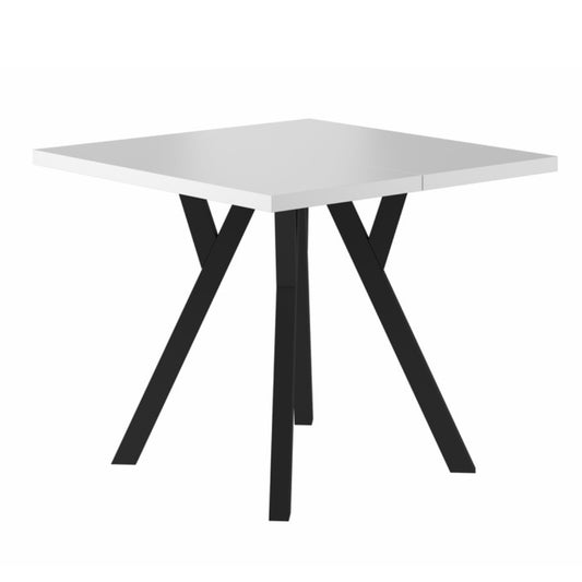 Table MERLIN WHITE MATTE / BLACK 90(240)X90