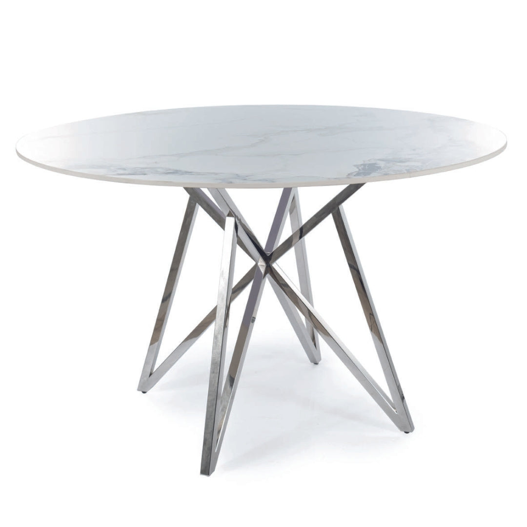 Table MURANO WHITE/ CHROME FRAME FI120