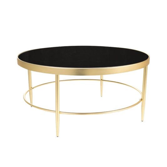 Coffee table MYSTIC B BLACK/GOLD MATT FI 82 Ø82