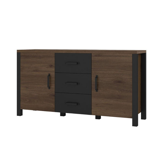 Olin - Dresser, 2 Doors, 3 Drawers, Okapi Walnut - Matt Black