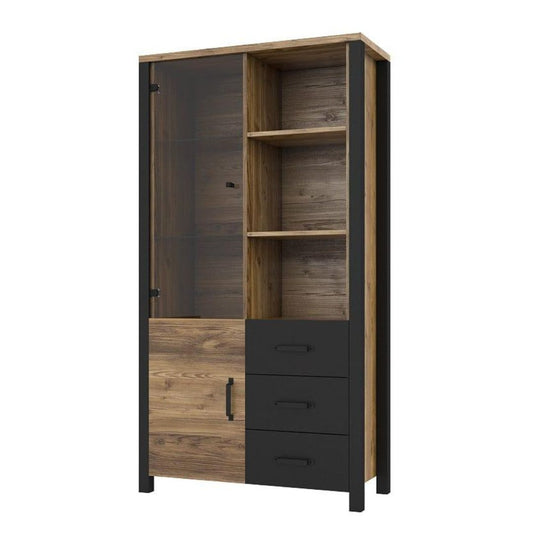 Olin - Display cabinet: 2 doors, 3 drawers, Natural Pine 