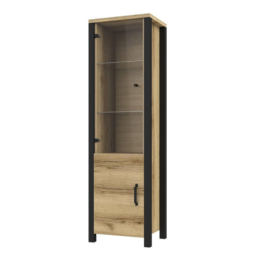 Olin - Showcase Cabinet for 2 Doors, Natural Oak