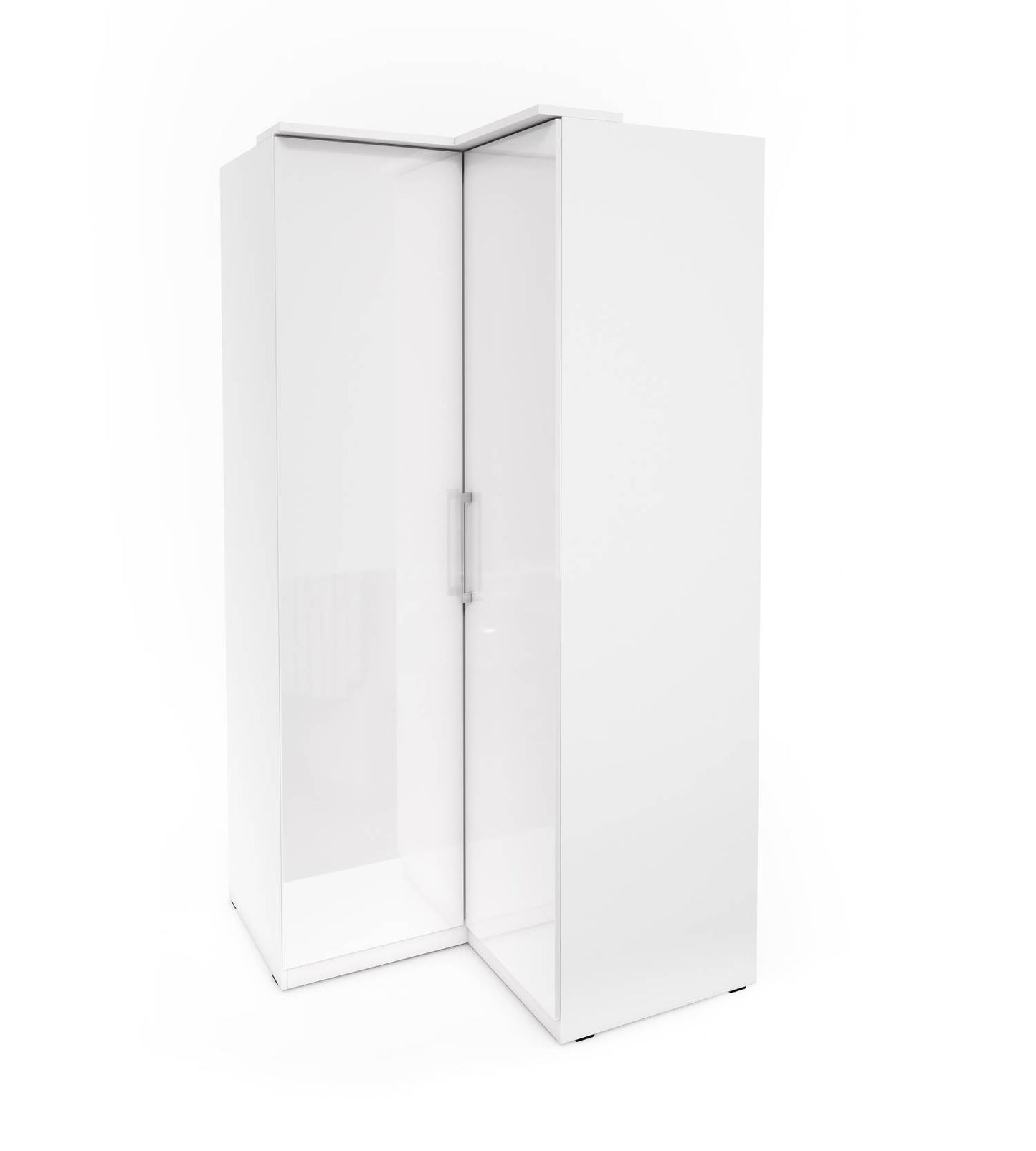 OPTIMA - Corner cabinet with 2 doors / white and white glossy 