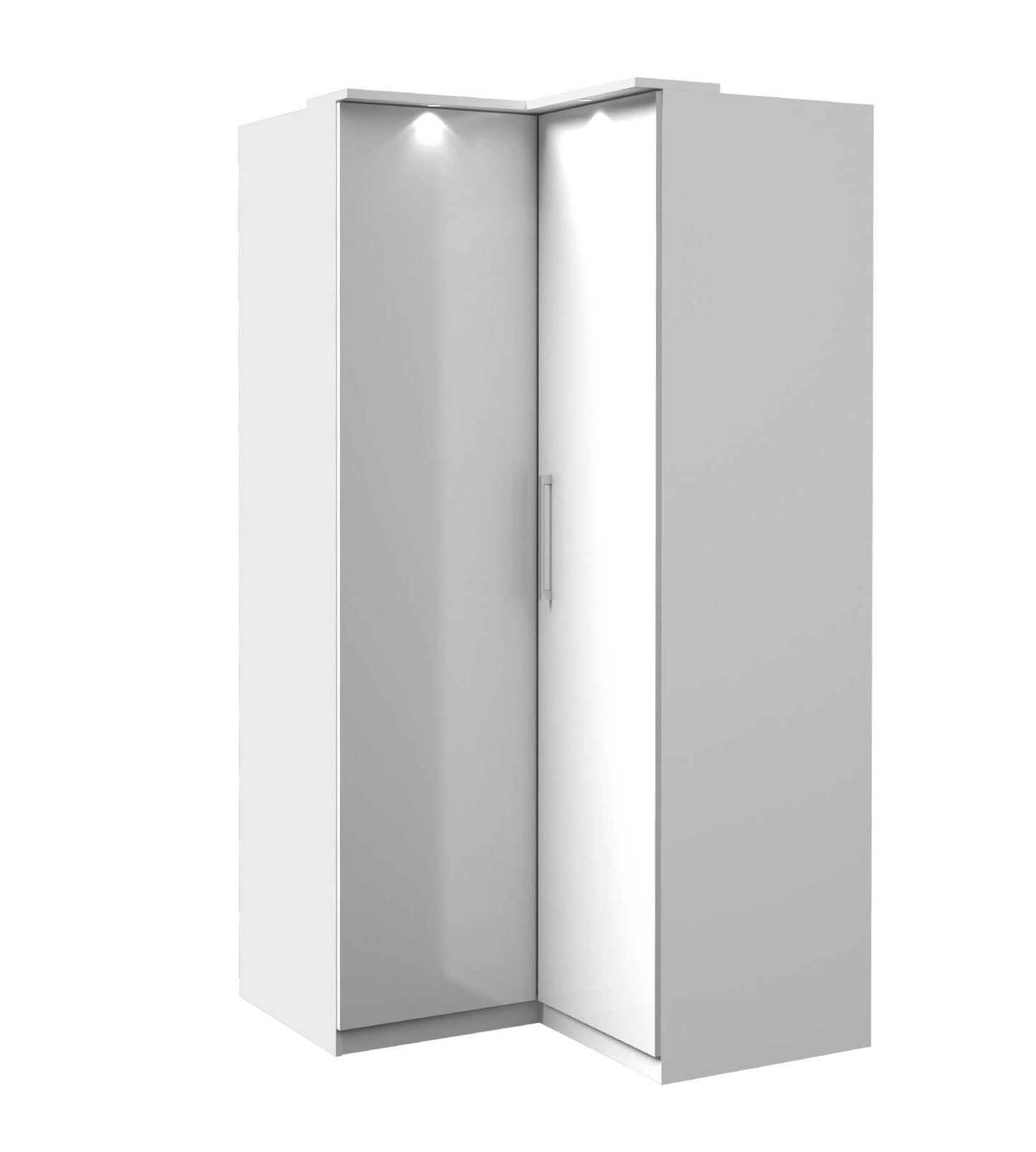 OPTIMA - Corner cabinet with 2 doors / white and white glossy 