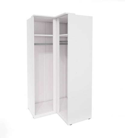 OPTIMA - Corner cabinet with 2 doors / white and white glossy 