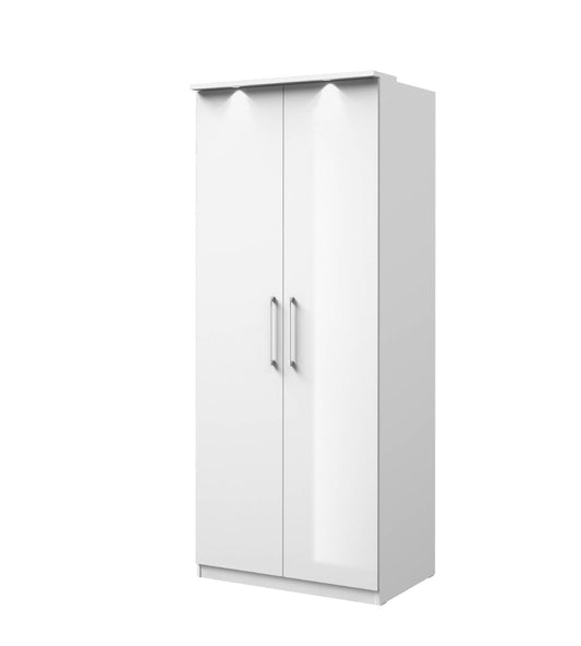 OPTIMA - Cabinet with 2 doors / white and white glossy 90x217x63 