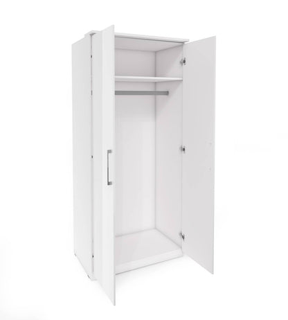 OPTIMA - Cabinet with 2 doors / white and white glossy 90x217x63 