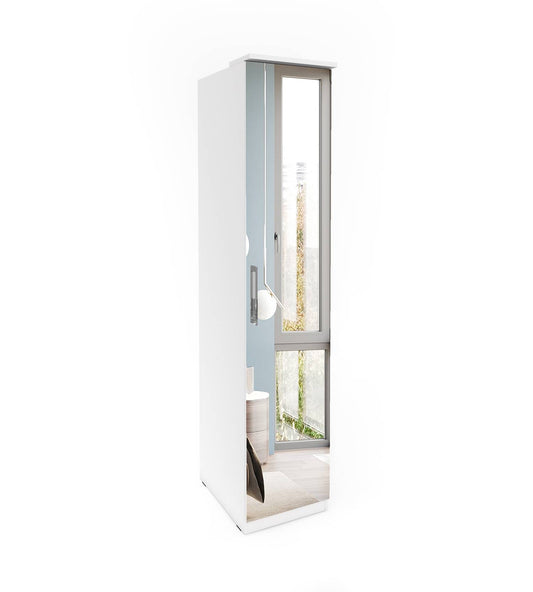 OPTIMA - Cabinet with 1 door/mirror L/R / white and white glossy 