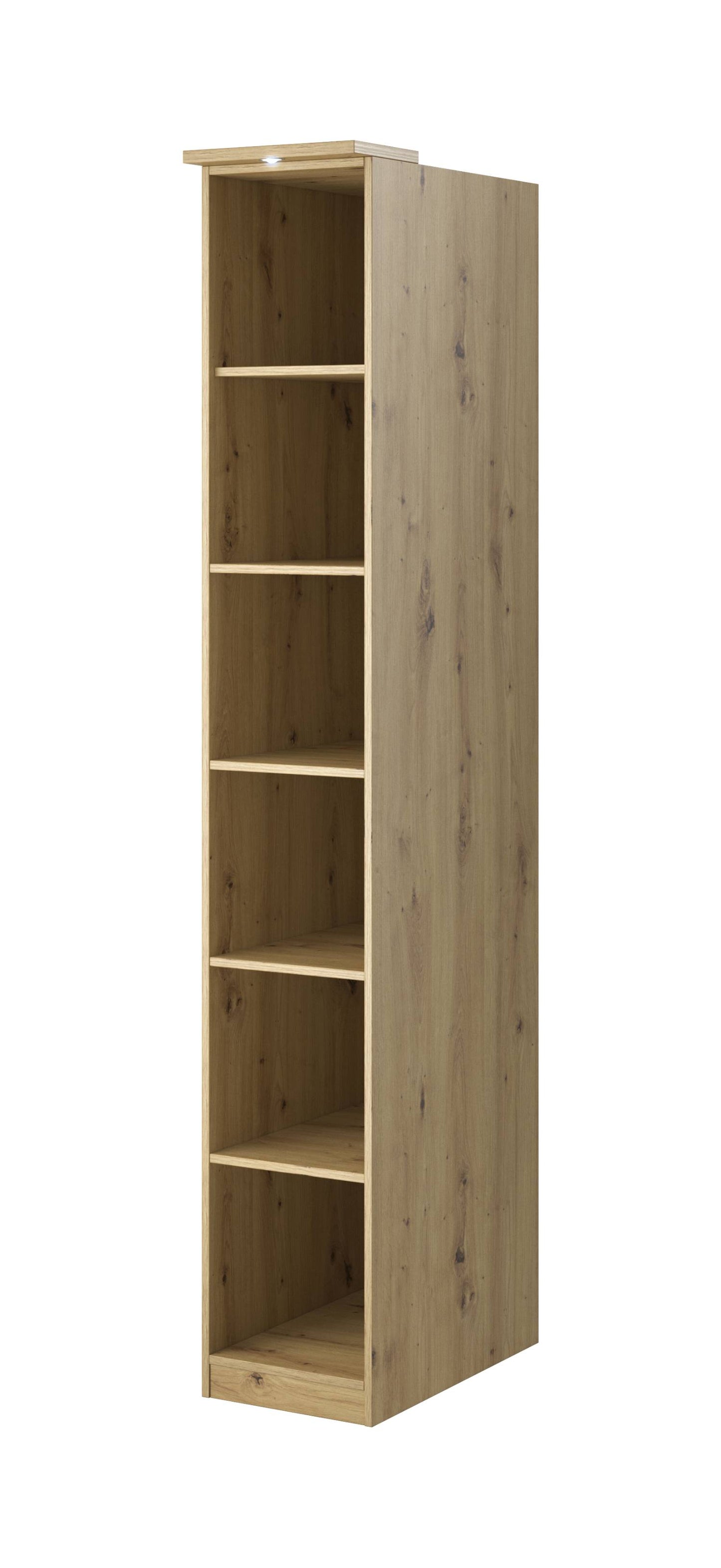 OPTIMA - Bookshelf / light oak/white glossy 35x217x63 