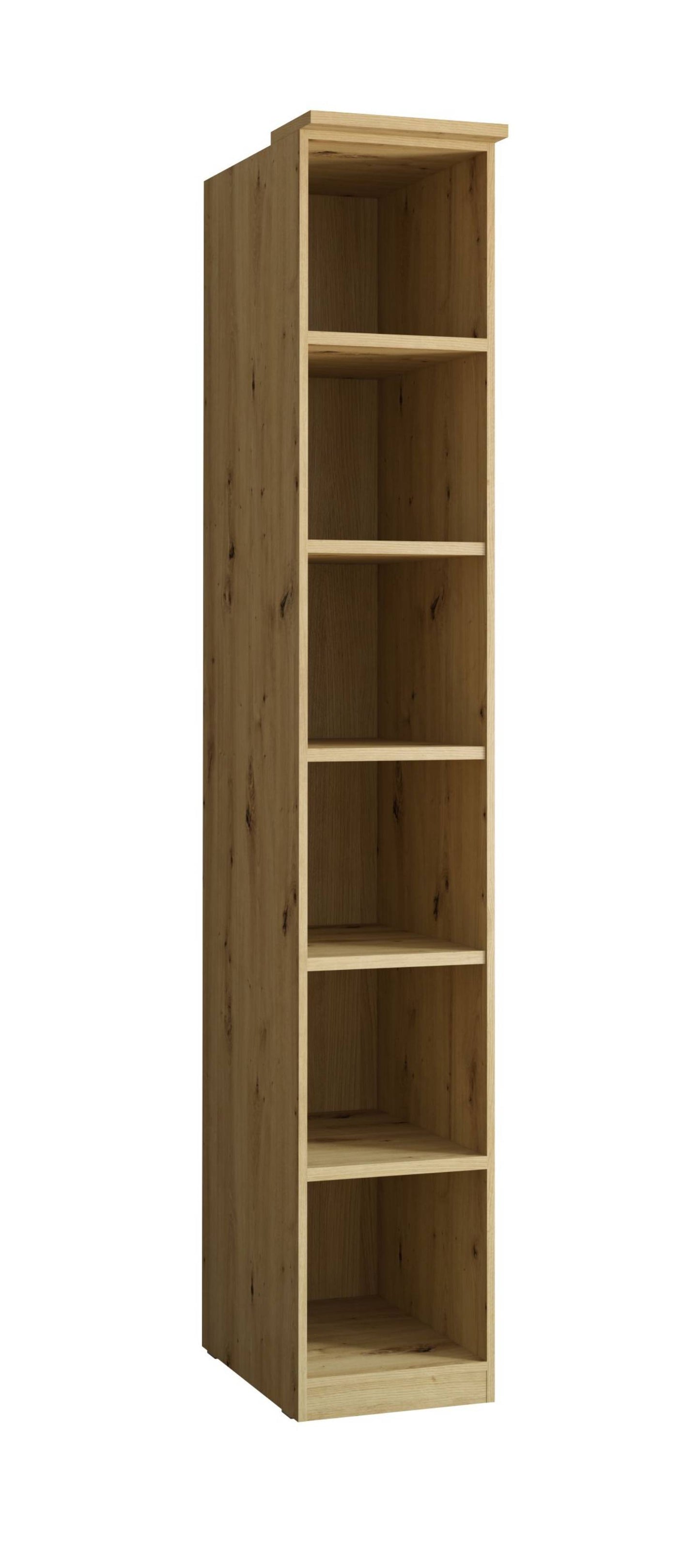 OPTIMA - Bookshelf / light oak/white glossy 35x217x63 