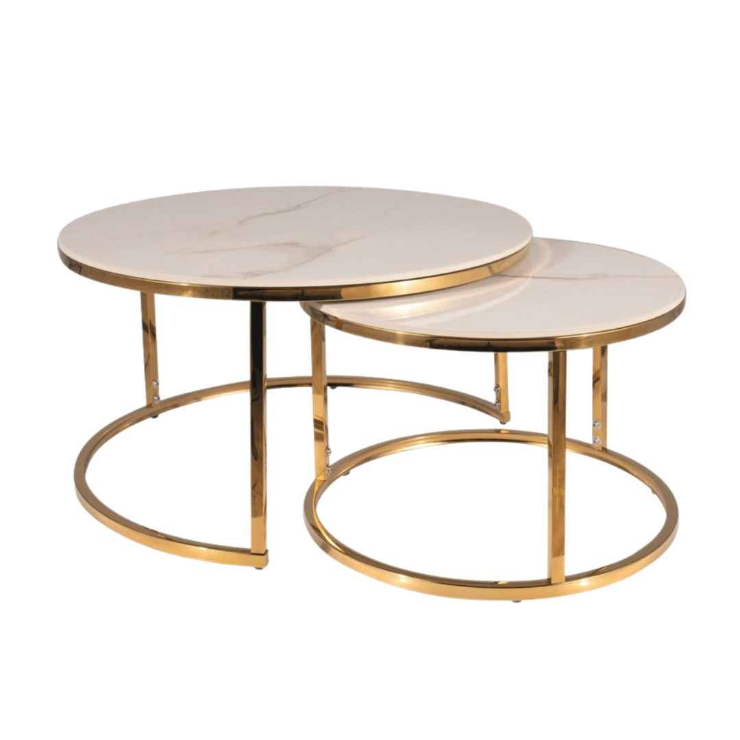 Coffee table PORTAFINO WHITE FI80 FI60/ GOLD (SET)