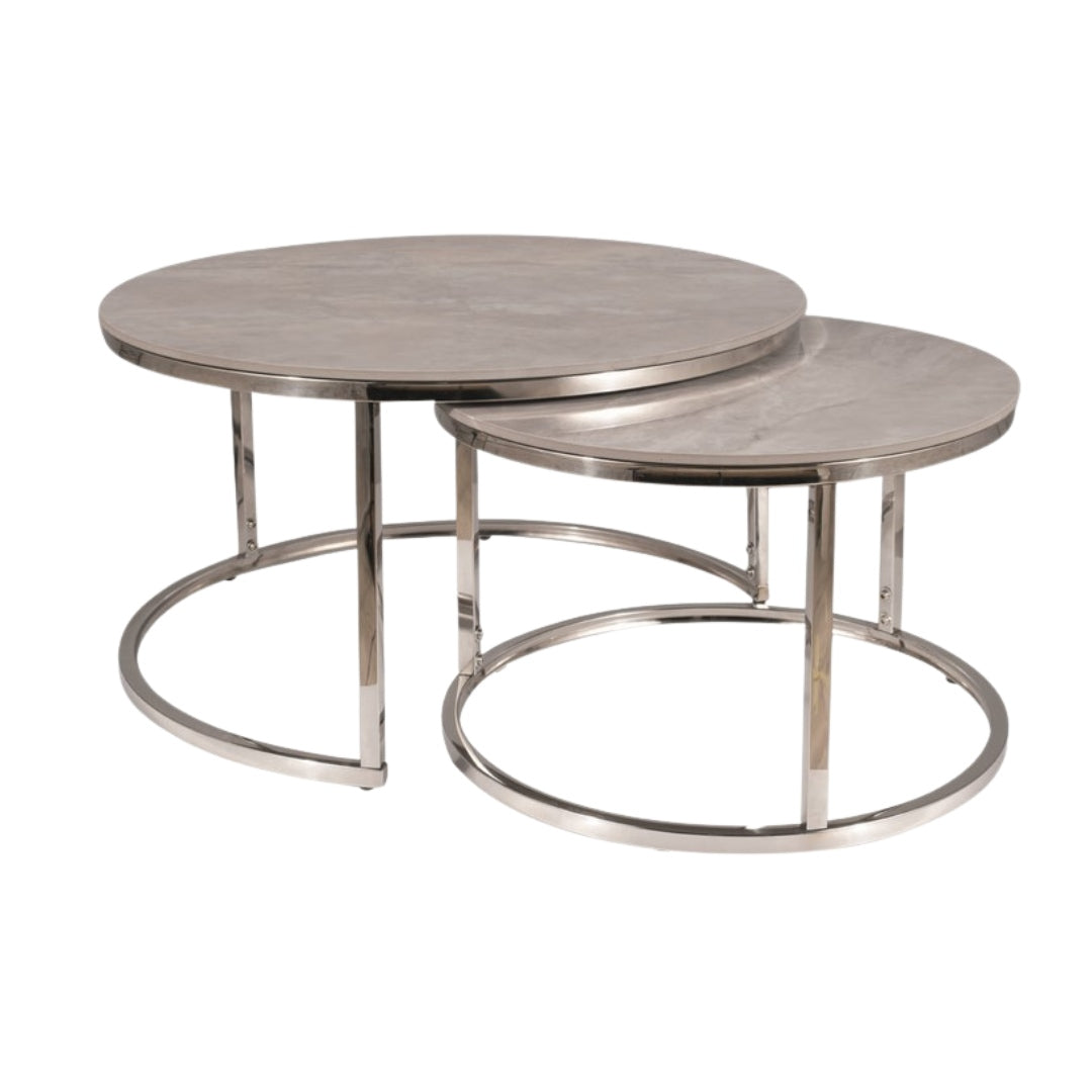 Coffee table PORTAFINO B GRAY FI80 FI60/ CHROME (SET)