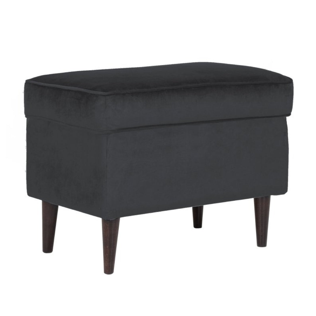 Pouf RON VELVET BLACK BLUVEL 19 / WENGE (P)